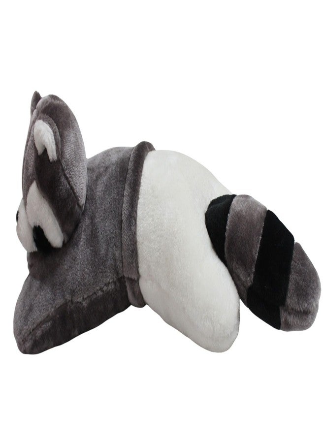 تيكلز وسادة داعمة ناعمة محشوة على شكل حيوان الراكون للأطفال، هدية عيد ميلاد للأولاد والبنات (الحجم: 40 سم، اللون: رمادي وأبيض) - Image 5